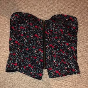 Strapless floral top